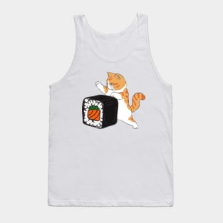 Funny Crazy Foodie Food Lover Sushi Lover Cat Tank Top